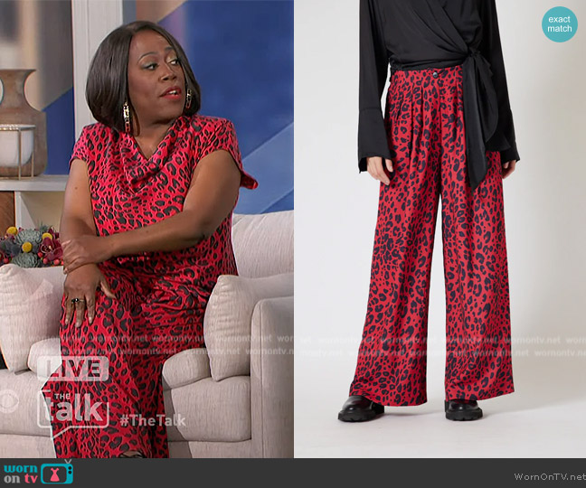 Ruti Panthera Wide-Leg Trousers worn by Sheryl Underwood on The Talk