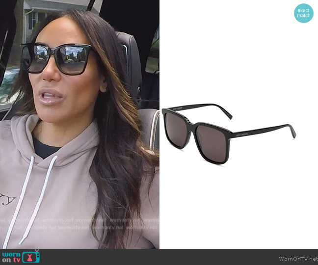 Square Sunglasses by Saint Laurent worn by Melissa Gorga on The Real Housewives of New Jersey