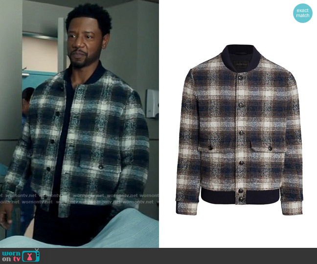 Saks Fifth Avenue Nep Wool Bonbed Bomber worn by Dante Marcus (Tory Kittles) on The Equalizer