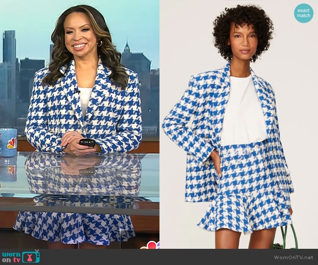 Sandro Floriane Houndstooth Blazer worn by Adelle Caballero on Today