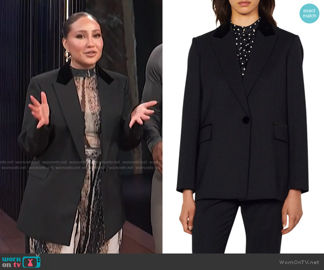 Sandro Hella Tailored Jacket worn by Adrienne Houghton on E! News