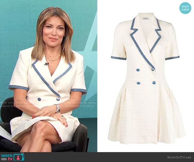 Sandro Seville Double-Breasted Dress worn by Kit Hoover on Access Hollywood