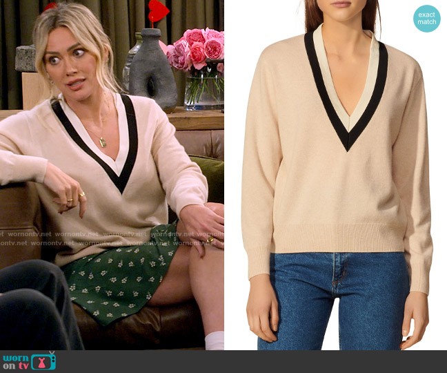 Sandro Vince Striped Inset Sweater worn by Sophie (Hilary Duff) on How I Met Your Father