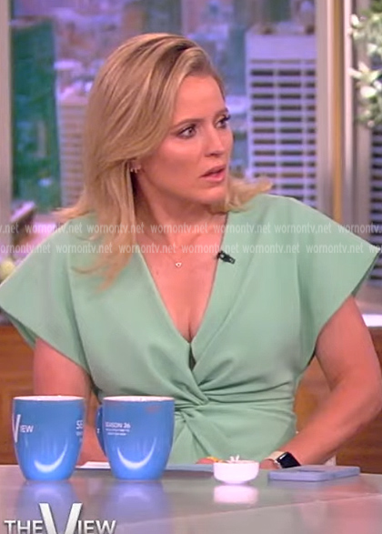 Sara’s green twisted front dress on The View
