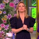 Sara’s navy puff sleeve dress on The View
