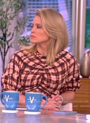 Sara's plaid ruched dress on The View