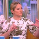 Sara’s white and green floral print dress on The View