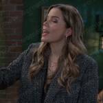 Sasha’s grey tweed blazer on General Hospital