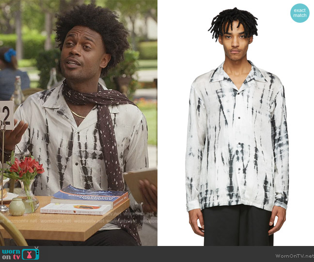 Sasquatchfabrix White Tie Dye Shirt worn by Noah Koles (Echo Kellum) on Grand Crew