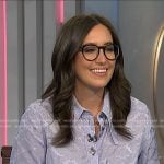 Savannah’s lilac embellished button blouse on NBC News Daily