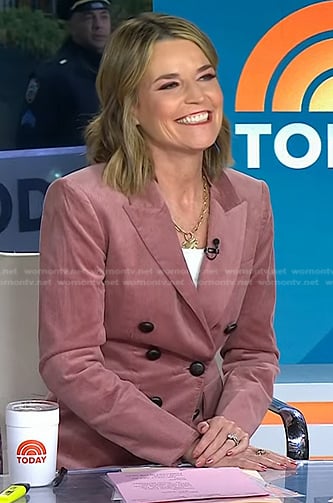 Savannah’s pink corduroy blazer on Today