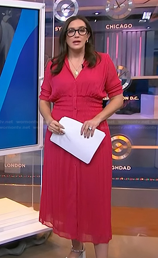 Savannah's pink smocked waist dress on NBC News Daily