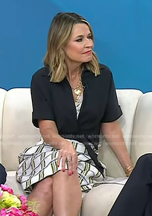 Savannah's white check skirt on Today