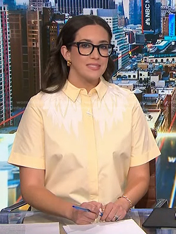 Savannah’s yellow embroidered shirt on NBC News Daily