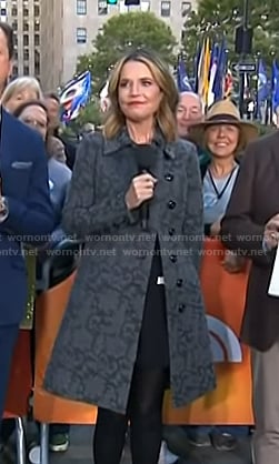 Savannah's grey paisley coat on Today
