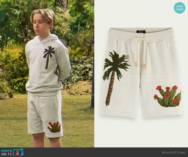 Scotch & Soda Embroidered Organic Cotton Shorts worn by Jake (Luke Busey) on Bunkd