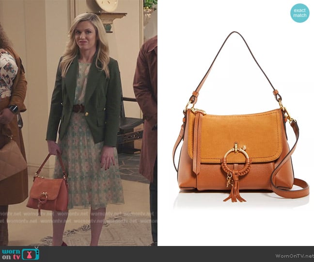 See by Chloe Joan Small Leather & Suede Shoulder Bag worn by Sadie Ryan (Harriet Dyer) on American Auto