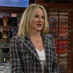 Sharon’s checked tweed jacket on The Young and the Restless