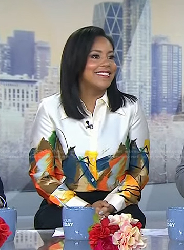 Sheinelle's brushstroke blouse on Today