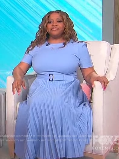 Sherri’s blue belted dress on Sherri