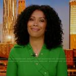 Shirleen Allicot’s green grommet neck dress on Good Morning America