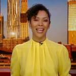 Shirleen Allicot’s yellow pleated blouse on Good Morning America
