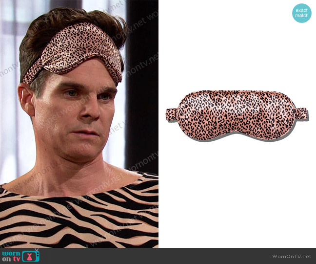 Slip Silk Sleeve Mask in Rose Leopard worn by Leo Stark (Greg Rikaart) on Days of our Lives