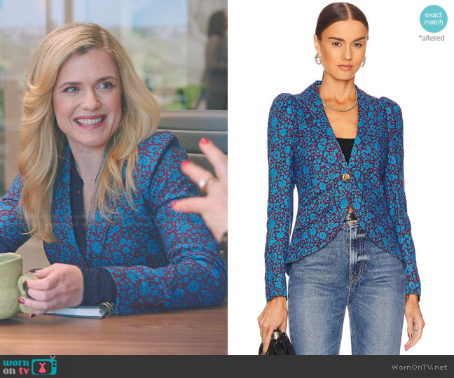 Smythe Puff-Sleeve One-Button Blazer worn by Sadie Ryan (Harriet Dyer) on American Auto