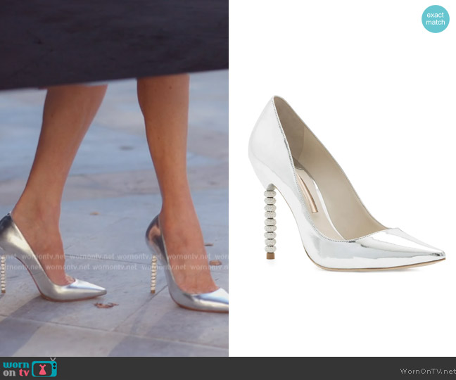 Sophia Webster Coco Metallic Crystal-Heel Pumps worn by Marysol Patton (Marysol Patton) on The Real Housewives of Miami