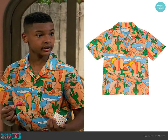 Stella McCartney Kids Printed Cotton Shirt worn by Bill (Alfred Lewis) on Bunkd