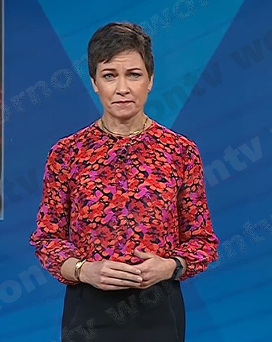 Stephanie’s red floral top on Today