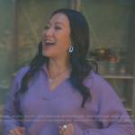 Sumi’s purple polo sweater on Good Trouble