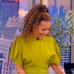 Sunny’s green ruched front dress on The View