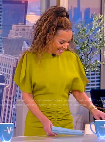 Sunny's green ruched front dress on The View