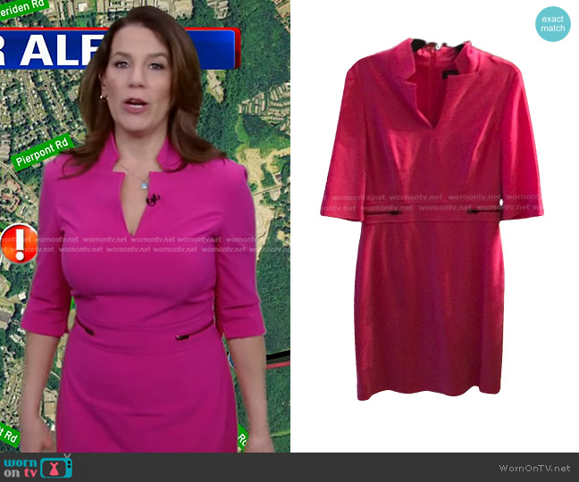 Tahari ASL  Dress with Zipper Pockets worn by Heather O’Rourke on Good Morning America