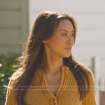 Tamara’s yellow waffle henley on 9-1-1