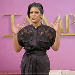 Tamron’s black lace jumpsuit on Tamron Hall Show