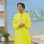 Tamron’s yellow asymmetric dress on Tamron Hall Show