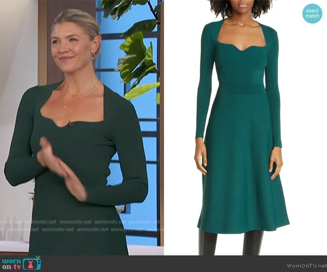 Ted Baker Polliah Long Sleeve Sweater Dress worn by Amanda Kloots on The Talk