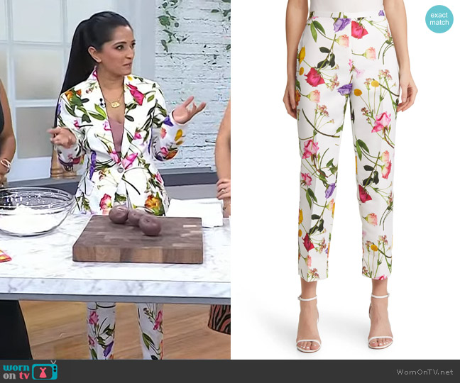 Ted Baker Ziaaht Floral Tapered Trousers worn by Palak Patel on Today