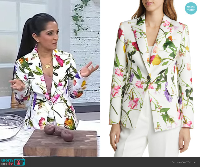 Ted Baker Ziahh Floral Jacket worn by Palak Patel on Today