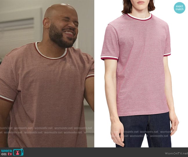 Ted Baker Stripe Trim Tee worn by Wyatt (Justin Cunningham) on Grand Crew