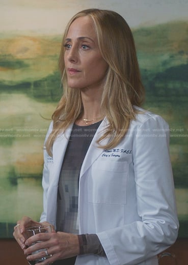 Teddy's pixelated print top on Greys Anatomy