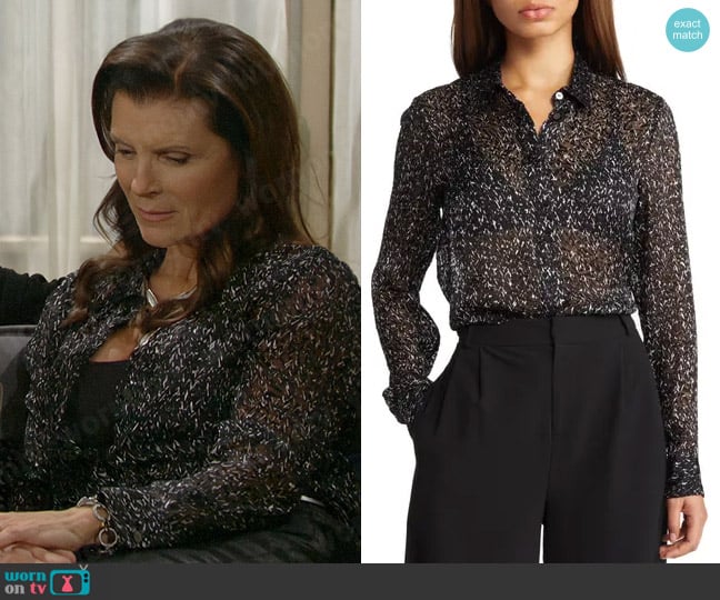 Theory Button-Up Blouse worn by Sheila Carter (Kimberlin Brown) on The Bold and the Beautiful