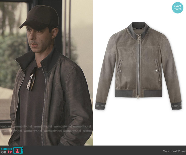  Light Suede Track Bomber worn by Kendall Roy (Jeremy Strong) on Succession