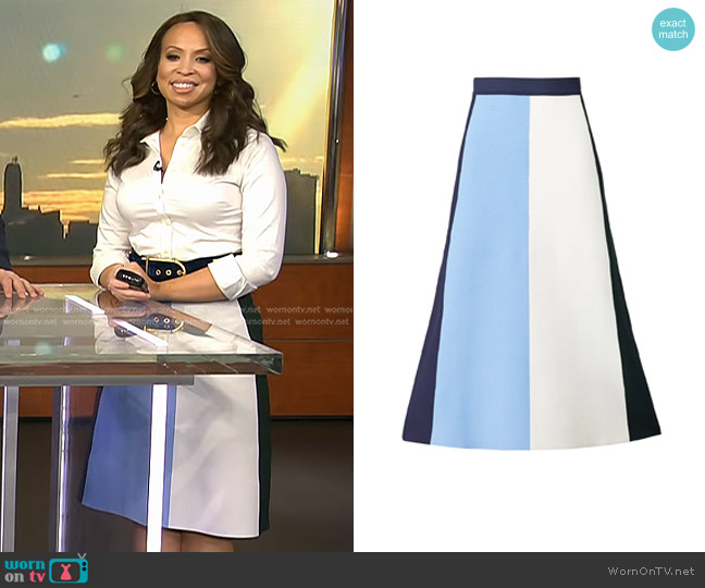 Tory Sport Vertical Block Skirt worn by Adelle Caballero on Today