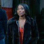 Trina’s black fur jacket on General Hospital