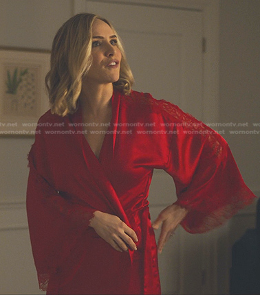 Trina's red lace inset robe on Sex/Life