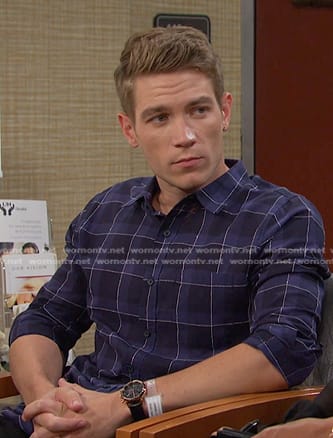 Tripp's blue plaid shirt on Days of our Lives