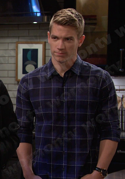Tripp's blue plaid shirt on Days of our Lives